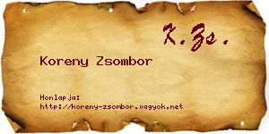 Koreny Zsombor névjegykártya